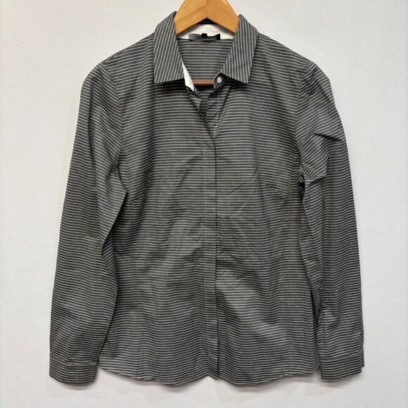 Lafayette 148 Women Long Sleeve Button Shirt Top Blouse Size 12 Stripes D054 -9 - Picture 14 of 15